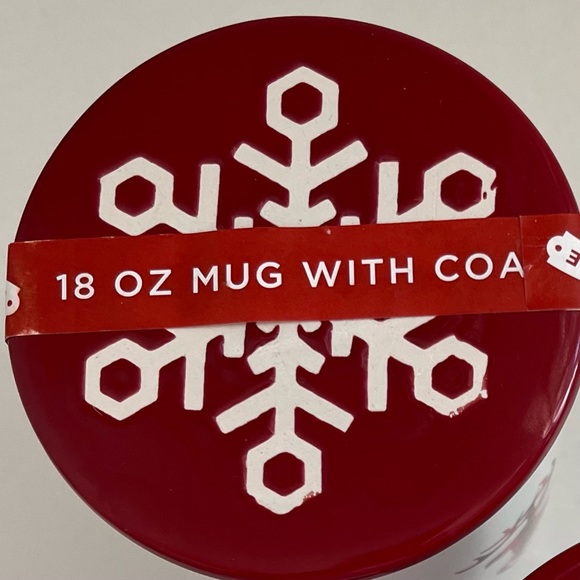 HOLIDAY TIME Buffalo Plaid Reindeer 18 oz Mug with Snowflake Coaster - Picture 7 of 7